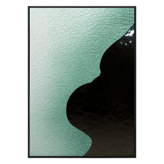 Modern Green & Silver Reflected Abstract Wall Art