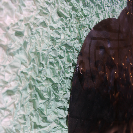 Modern Green & Silver Reflected Abstract Wall Art